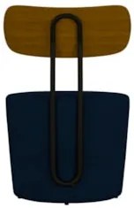 Kit 2 Poltronas Decorativas Redondas 53cm Le Moon Z32 Veludo Azul Mari