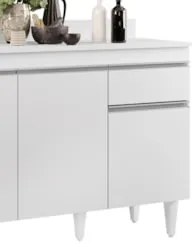 Armário Aéreo Virgínia e Balcão com Tampo 120cm Arizona Branco - Lumil