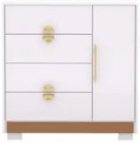 Cômoda Para Quarto 93cm Com 1 Porta Nara Flex Branco V02 - Mpozenato