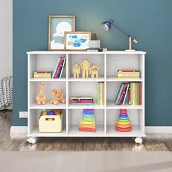 Kit 2 Nichos Organizadores Multifuncionais com Rodízios Toys Q01 Branc