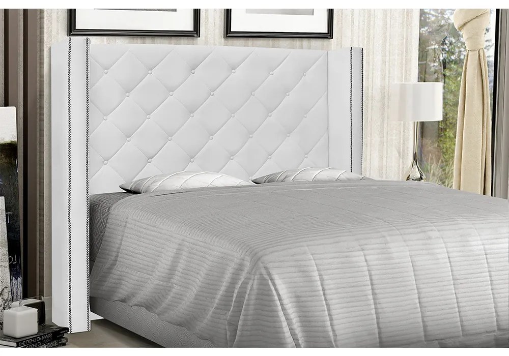 Cabeceira Vicenza Para Cama Box Casal 140 cm Corino - D'Rossi - Branco