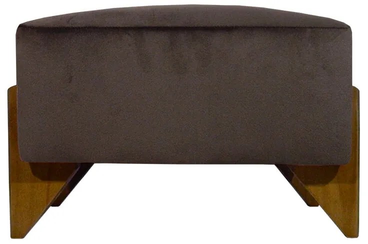 Banquinho Acolchoado Evo Retangular Peach Veludo em Várias Cores - Marrom