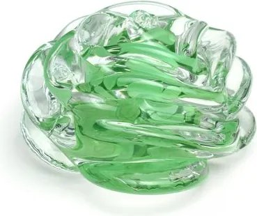 Peso Flor Rosa Verde Leitoso Murano Cristais Cadoro