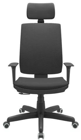 Cadeira Office Brizza Soft Aero Preto RelaxPlax Com Encosto Cabeça Base Standard 126cm - 63490 Sun House