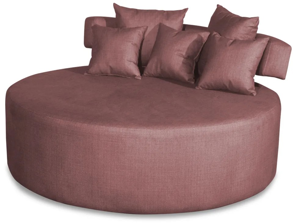 Sofá Chaise Eva Redondo 02 Lugares Suede Rosê