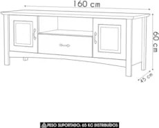 Rack TV 60 Pol 160cm Madeira 2 Portas Hazel Carvalho Z25    - Mpozenat
