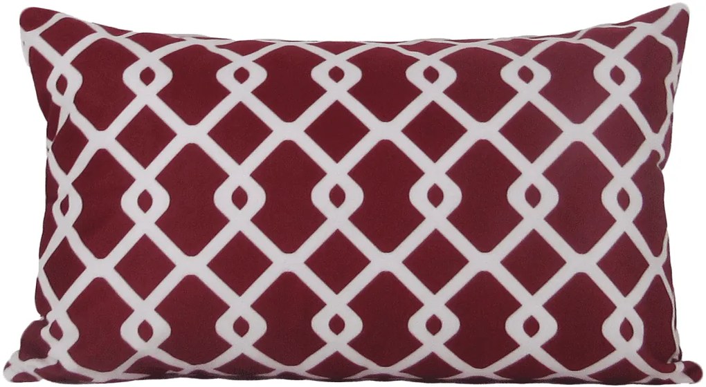 Capa almofada LYON Veludo estampado Geométrico Vermelho 30x50cm