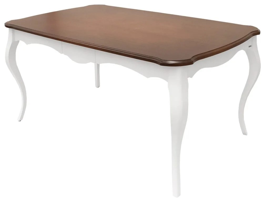 Mesa de Jantar Clássica Vintage 6 lugares - 1,6m - Branca c/ Tampo Vintage Provençal Kleiner