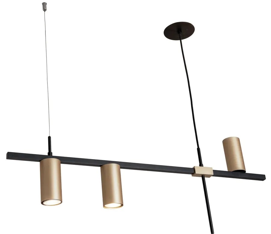 Pendente Sonda 5,7X28X85Cm Focos Assimetricos 3Xmr16 - Usina 16980/3 (FN-F - Fendi Fosco)