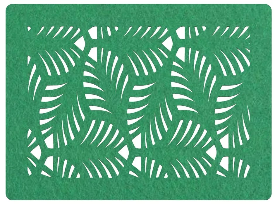 Kit 02 Jogo Americano de Feltro Folhas Verde Limao - D'Rossi