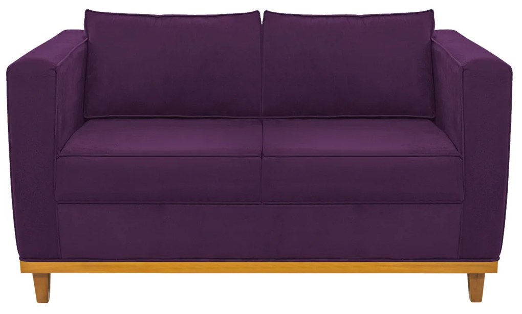 Sofá 2 Lugares Europa Suede Roxo ADJ Decor