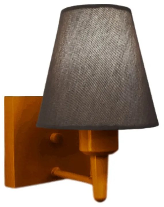 Arandela Quadrada Md-2034 Cobre Cúpula em Tecido Cone Cinza Escuro - Bivolt
