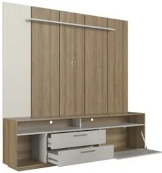 Estante Painel TV 75 Pol com LED 200cm Agrale Mel/Arenas A05 - Mpozena