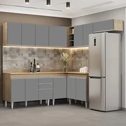 Armário de Cozinha Modulado de Canto 7 Peças CP20 Balcão com Tampo Cas
