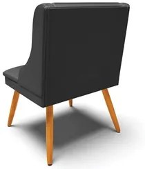 Kit 4 Cadeiras Estofadas para Sala de Jantar Pés Palito Lia Sintético