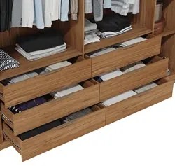 Guarda Roupa Casal Com 4 Espelhos 6 Portas Martin C01 Buriti - Mpozena
