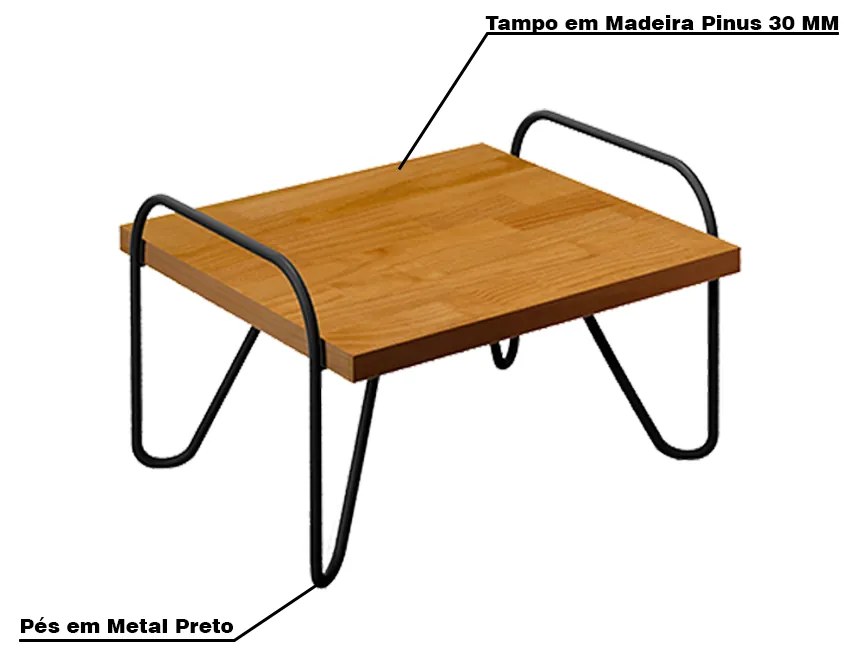 Mesa de Centro Decorativa Sala de Estar Lourenço Castanho G37 - Gran Belo