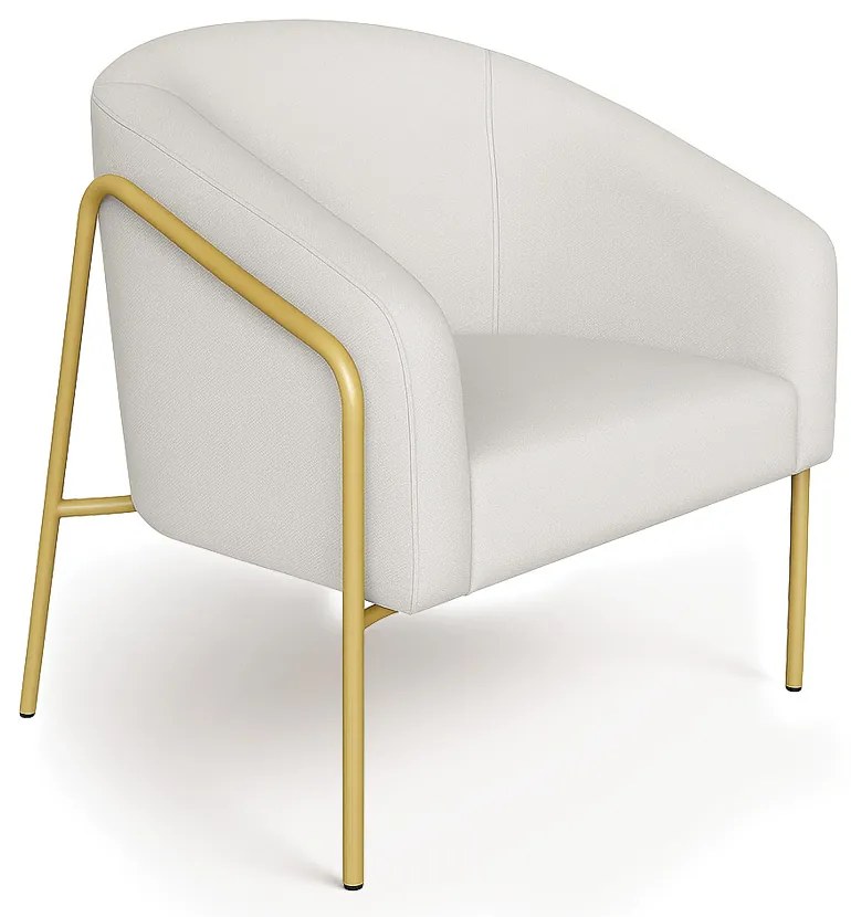 Poltrona Sala Industrial Alta Dourado Stella Linho D03 - D'Rossi - Cinza