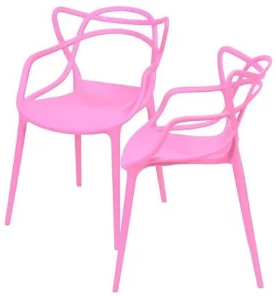 Kit com 2 Cadeiras Master Allegra Polipropileno na Cor Rosa- 64742 Sun House