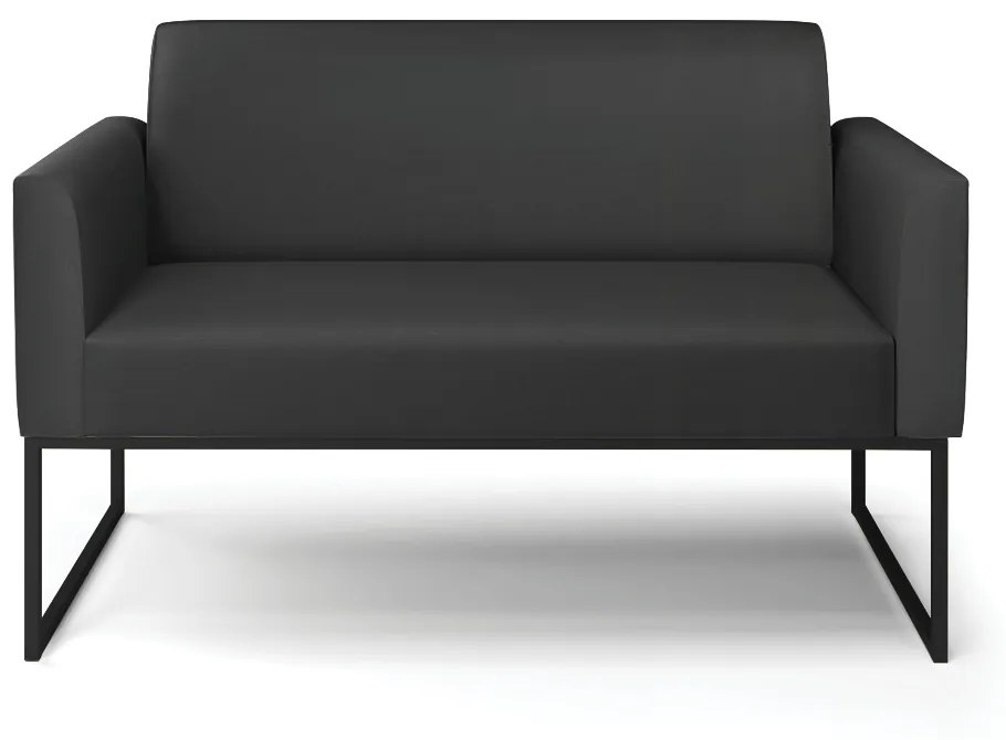 Sofá Namoradeira Base Industrial Preto Marisa Corino D03 - D'Rossi - Preto