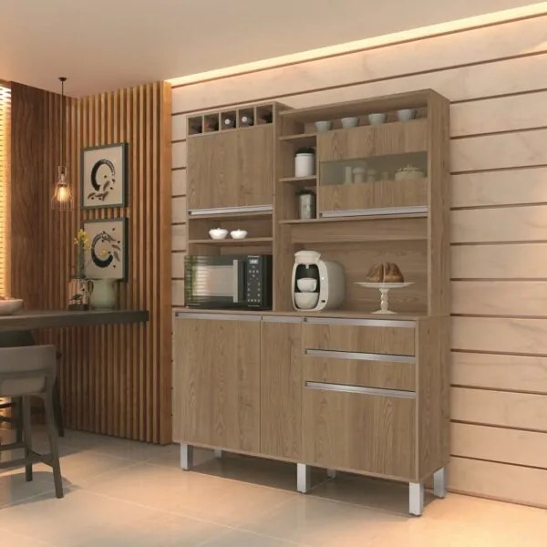 Kit Cozinha Smart 5 Portas Freijó - Vitamov