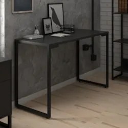 Mesa Escritório 120cm Estilo Industrial New Port Z34 Preto - Mpozenat