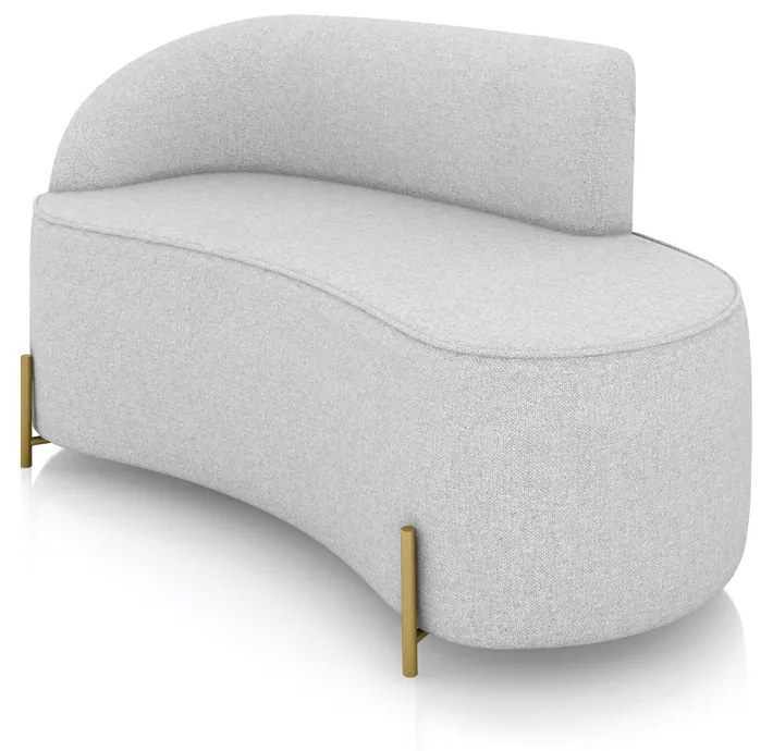 Sofá 2 Lugares Orgânico 140cm Pé Dourado Morgan Linho D03 - D'Rossi - Cinza