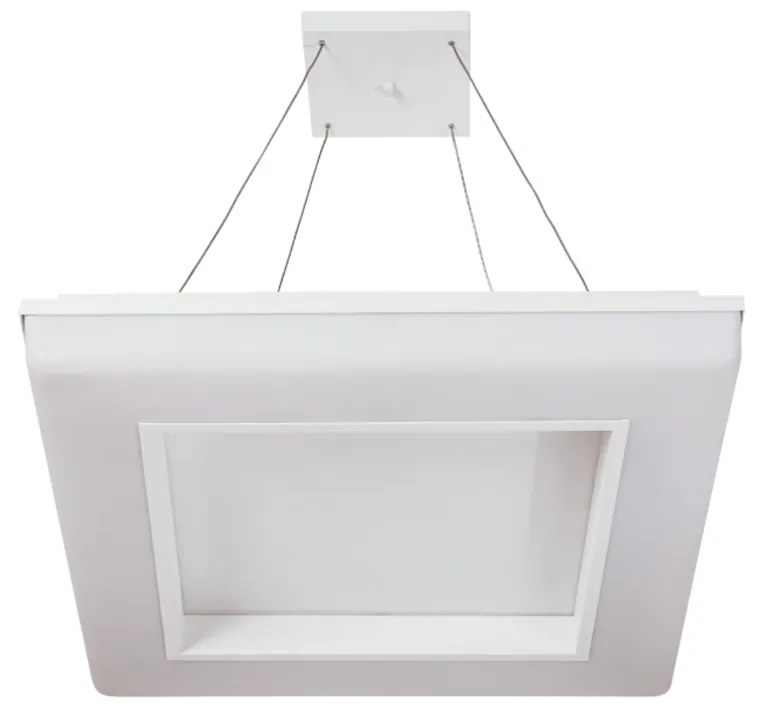 Pendente Vivaz 46X46Cm Led 36,8W Bivolt / Base Fechada | Usina 19021/4... (ND-B - Nude Brilho, 3000k)
