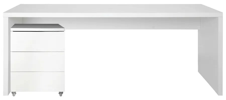 Conjunto Bancada Contemporânea 1,36m Branco + Módulo 3 Gavetas Branco