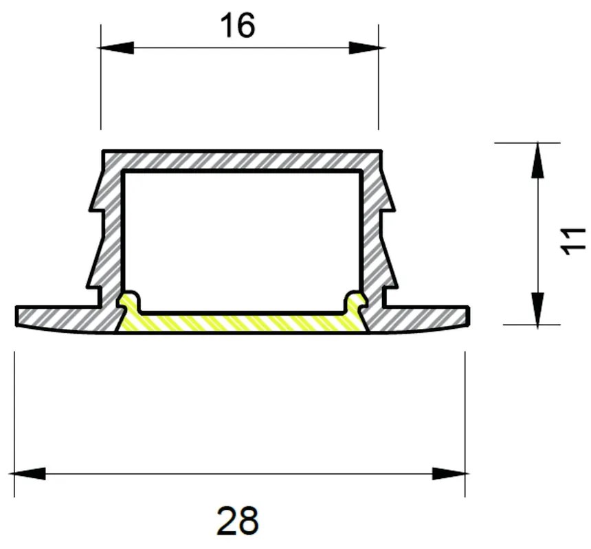 Perfil Embutir Para Fita Led Wood 200Cm 2,8X200X1,1Cm | Usina 30685/20... (BT - Branco Texturizado)