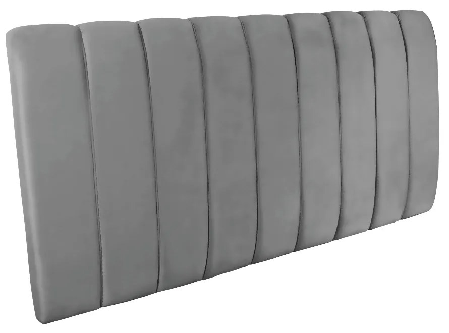 Kit Calçadeira e Painel Olivia Casal 140 cm Veludo - D'Rossi - Cinza