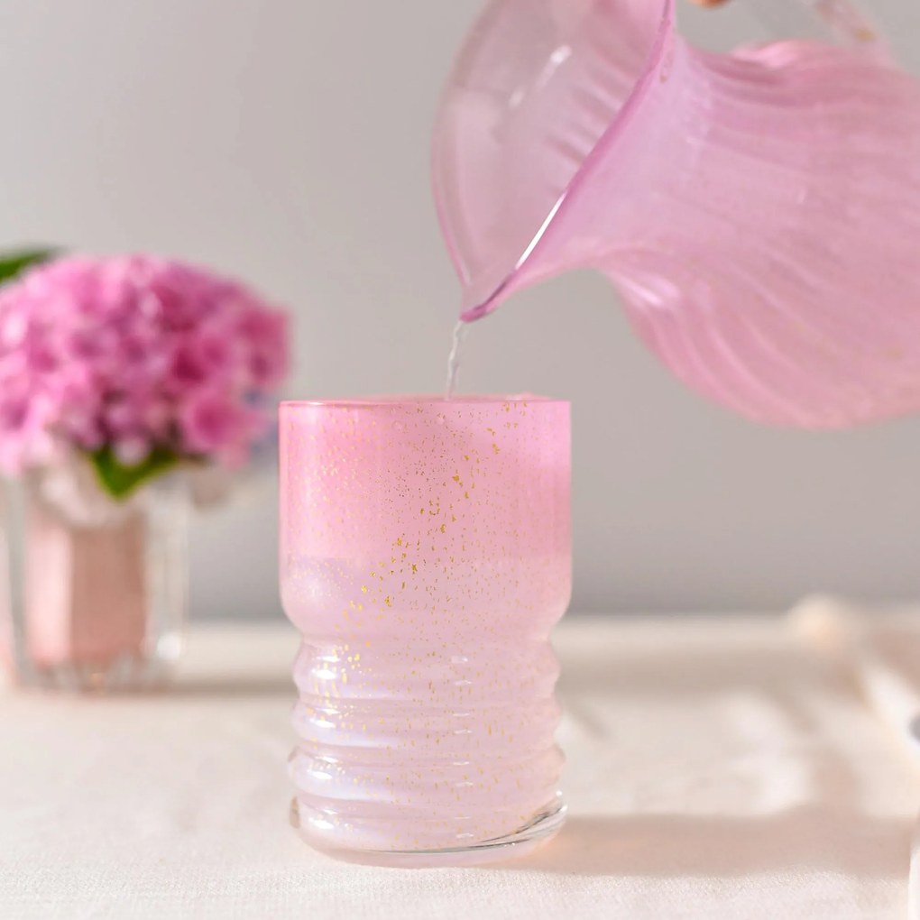 Copo Murano Malva C/ Ouro - Degradê Rosa Chiclete  Degradê Rosa Chiclete