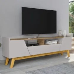 Rack Bancada Para TV 70 Pol 180cm Flora Off/Cinamomo B02 - Mpozenat