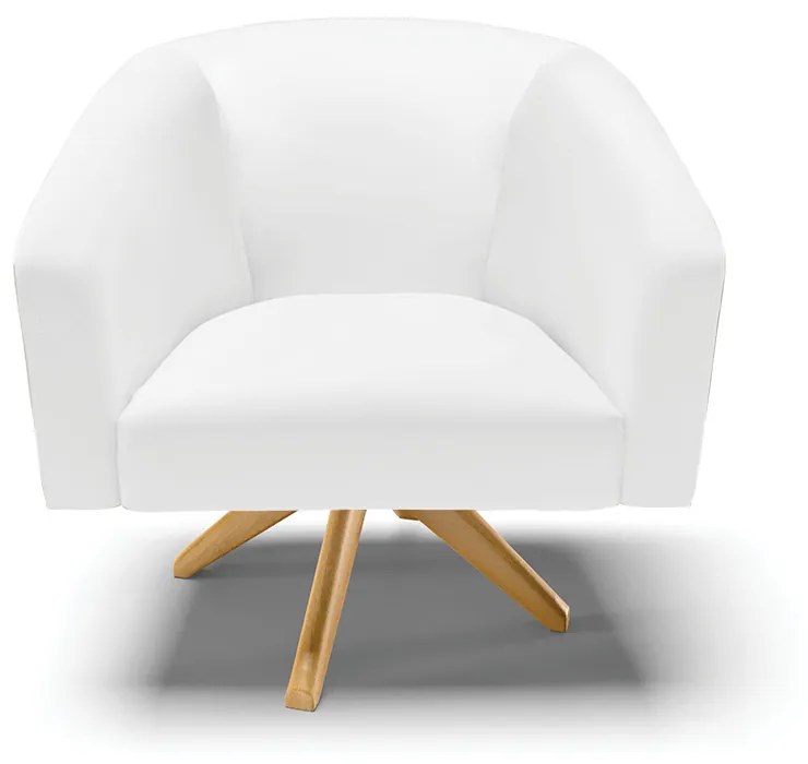 Poltrona Decorativa Giratória MA30 Stella Sintético D03 - D'Rossi - Branco