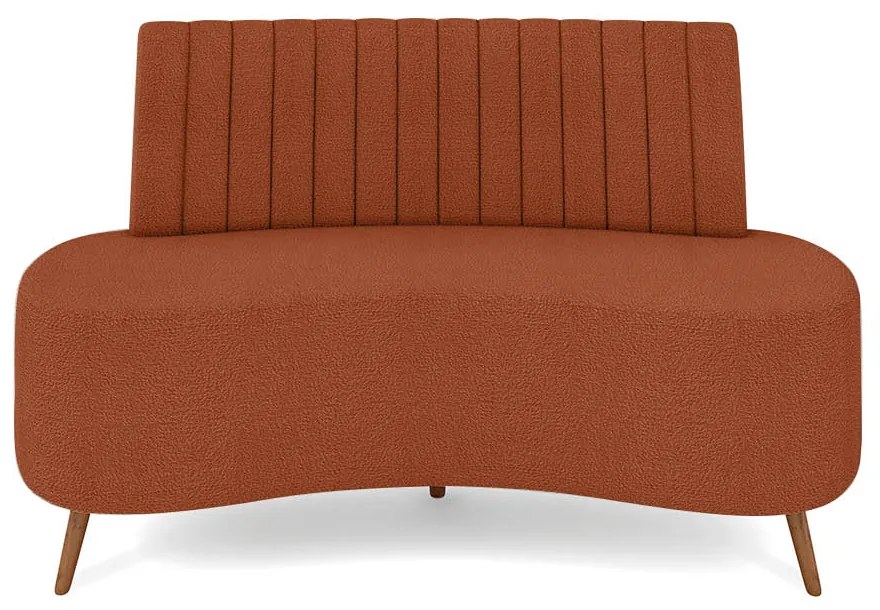 Sofá 2 Lugares Living 160cm Pé Palito Maraú Bouclê K01 - D'Rossi - Mostarda