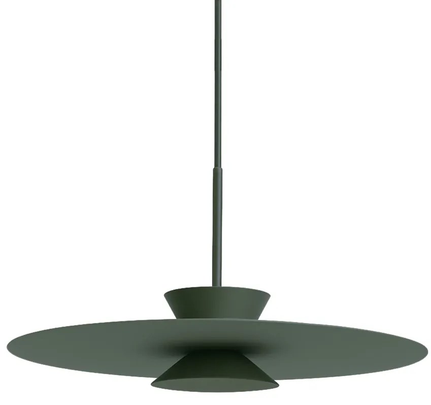 Pendente Tule Ø60X25Cm 1Xmr16 - Usina 25120/60 (OL-F - Verde Oliva Fosco, Igual a Cor 1)