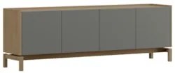 Rack TV 50 Pol 180cm 2 Portas 2 Gavetas Oak/Cinza F07 - Mpozenat