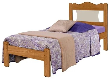 Cama De Solteiro Munique Nature/Off White - Gabrielli Móveis