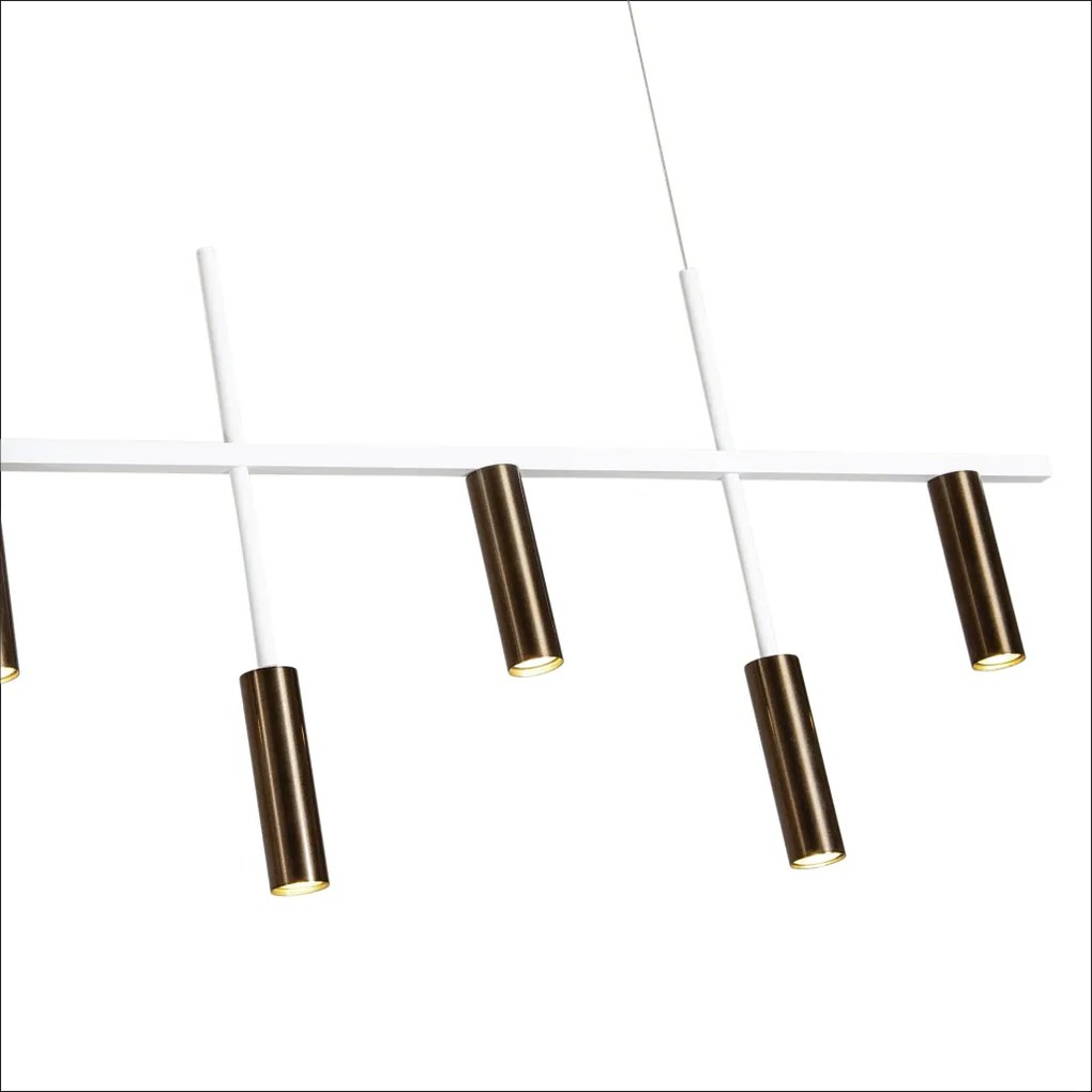 Pendente Platinum Linear 3,8X44,5X130Cm 7Xmr11 - Usina 16930/130 (BT - Branco Texturizado)