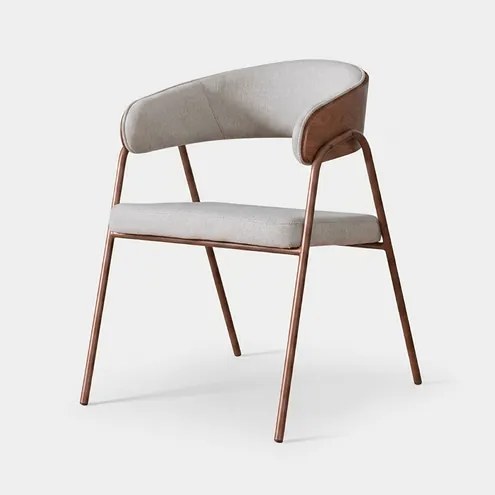 Cadeira Dublin Off White Base Marrom