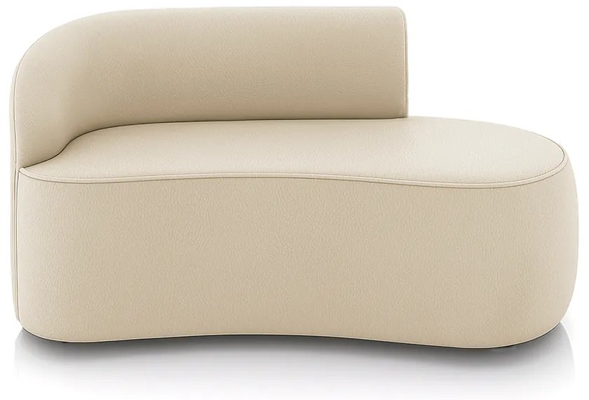 Sofá 2 Lugares Orgânico 140 cm Morgan Sintético Bege D03 - D'Rossi