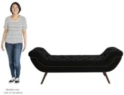 Puff Recamier Calçadeira 160cm Pés Palito Madeira Venêto Z37 Sintético