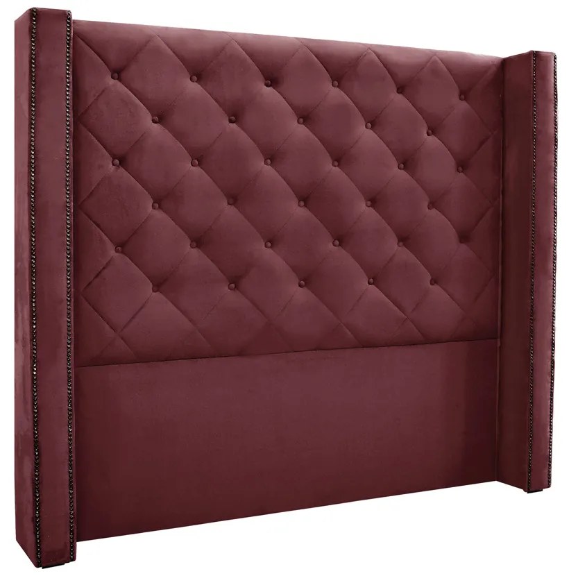 Cabeceira Cama Box Solteiro 90 cm Vicenza Veludo S04 - D'Rossi - Vinho