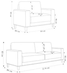Sofá 3 Lugares 214cm Com 01 Poltrona Zaire Z32 Linho Areia     - Mpoze