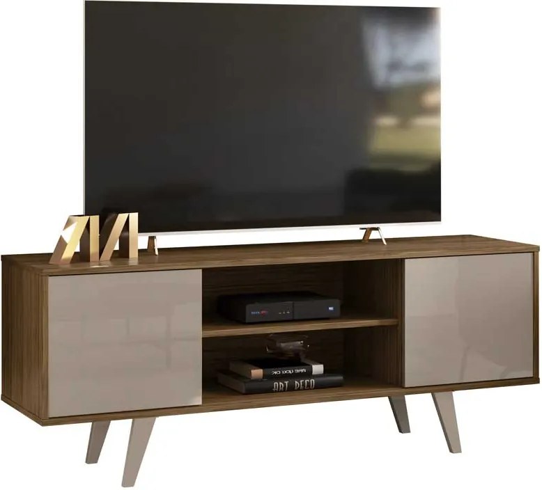 Rack Decorativo Barca 2 Portas Deslizantes até 50 Fendi/Naturale G97 - Gran Belo