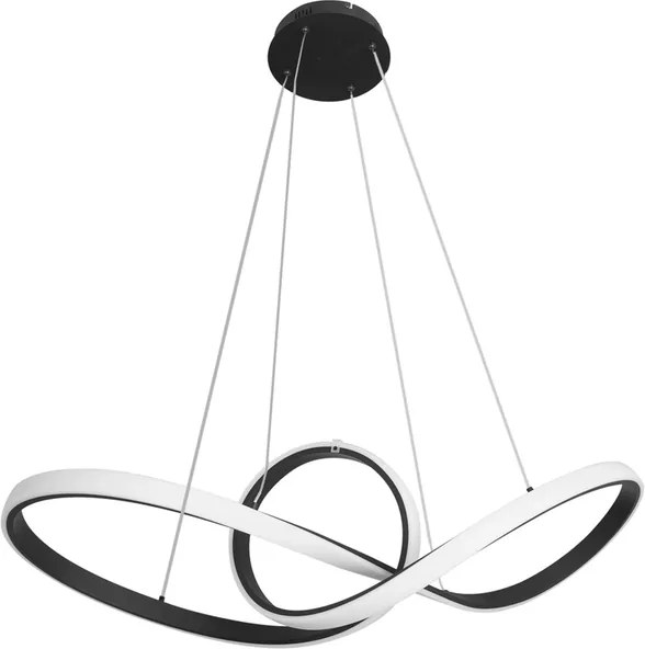 Pendente Led Metal Silicone Preto 58w 3000k Flow