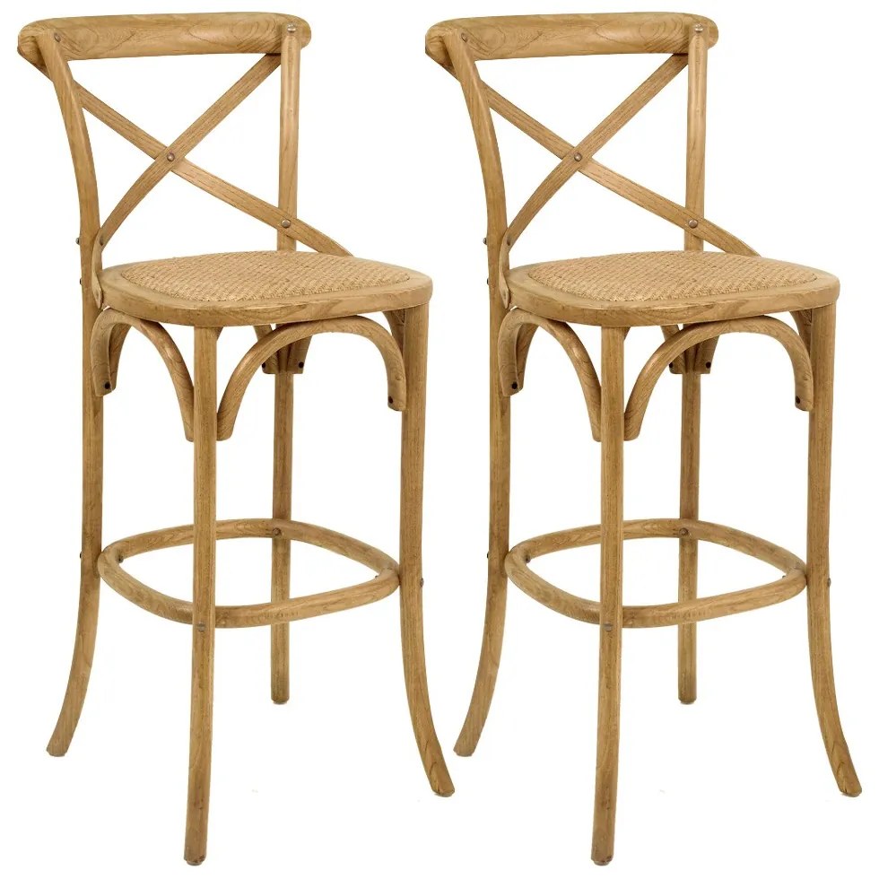 Kit 02 Banquetas Bistrô Gourmet Para Cozinha Blair Fixa Oak G04 - Gran Belo