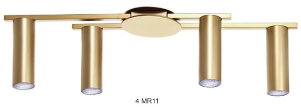 Plafon Trap Tubo Fixo 39X12X19Cm 4Xmr11 - Old Artisan Plf-5626 (GRAFITE / DOURADO BRILHO)