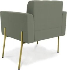 Poltrona Para Sala Pé Metal Dourado Kit 2 Ana Bouclé Menta - Ibiza