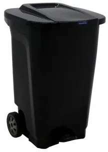 Lixeira Tramontina T-Force em Polipropileno Preto com Rodas 100 L